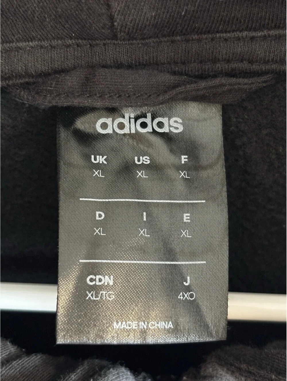 Adidas Essentials Men's 3-Stripes Full-Zip Fleece Hoodie Black White Size XL